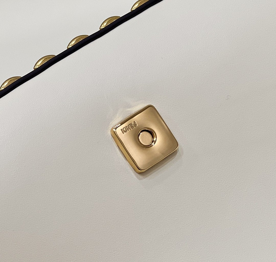 FI Mon Baguette Medium White Bag For Woman 28cm/11in 8BR600AHMQF1FIR