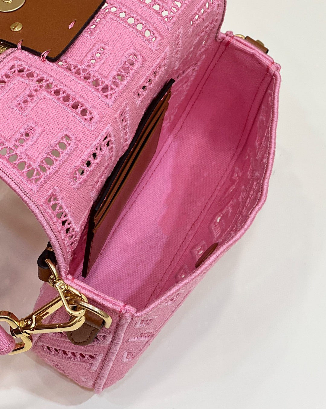 FI Baguette Pink with Embroidery Small Bag For Woman 21cm/8in