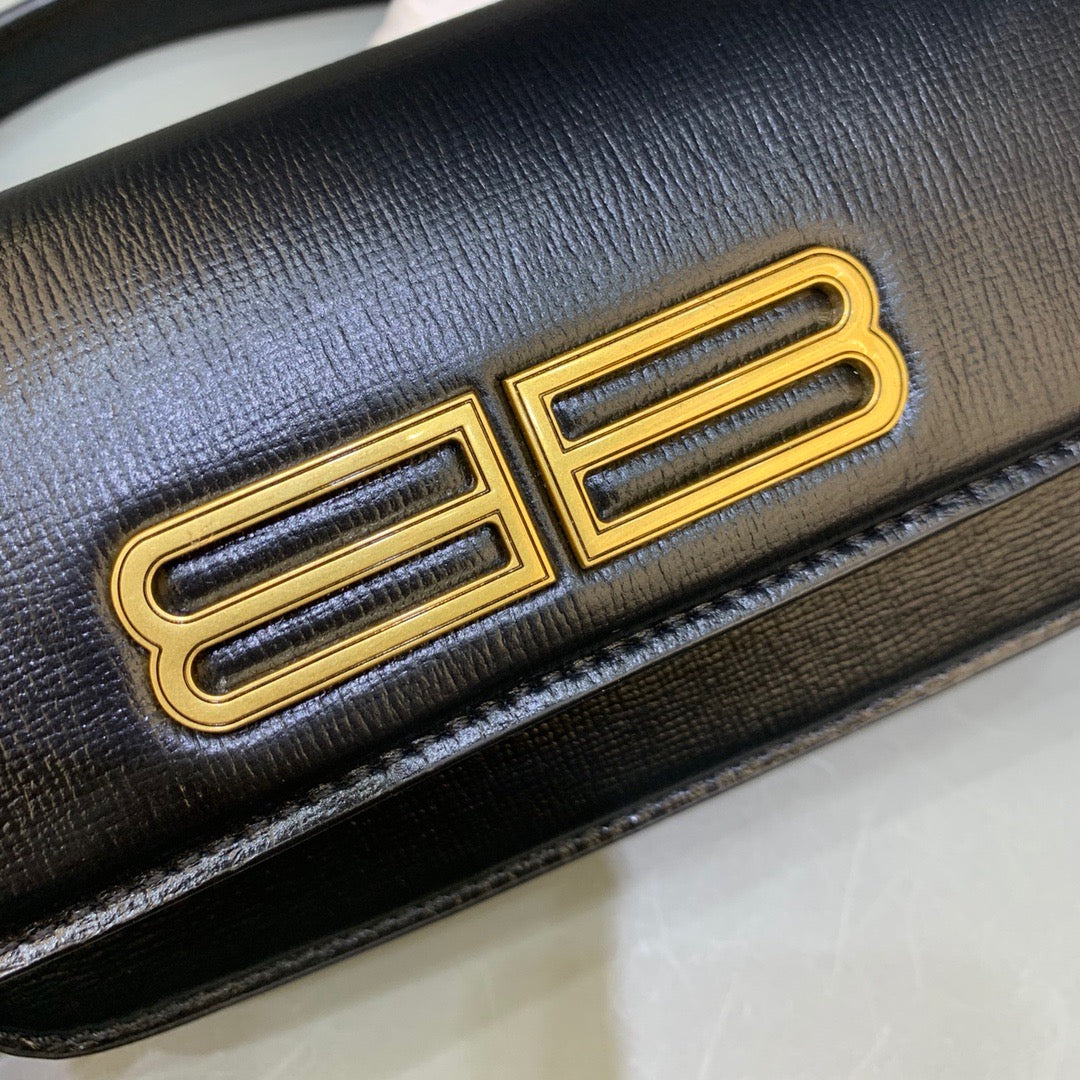 Balen Gossip Small On Chain Shoulder Bag Black, For Women, Bags 7.4in/19cm