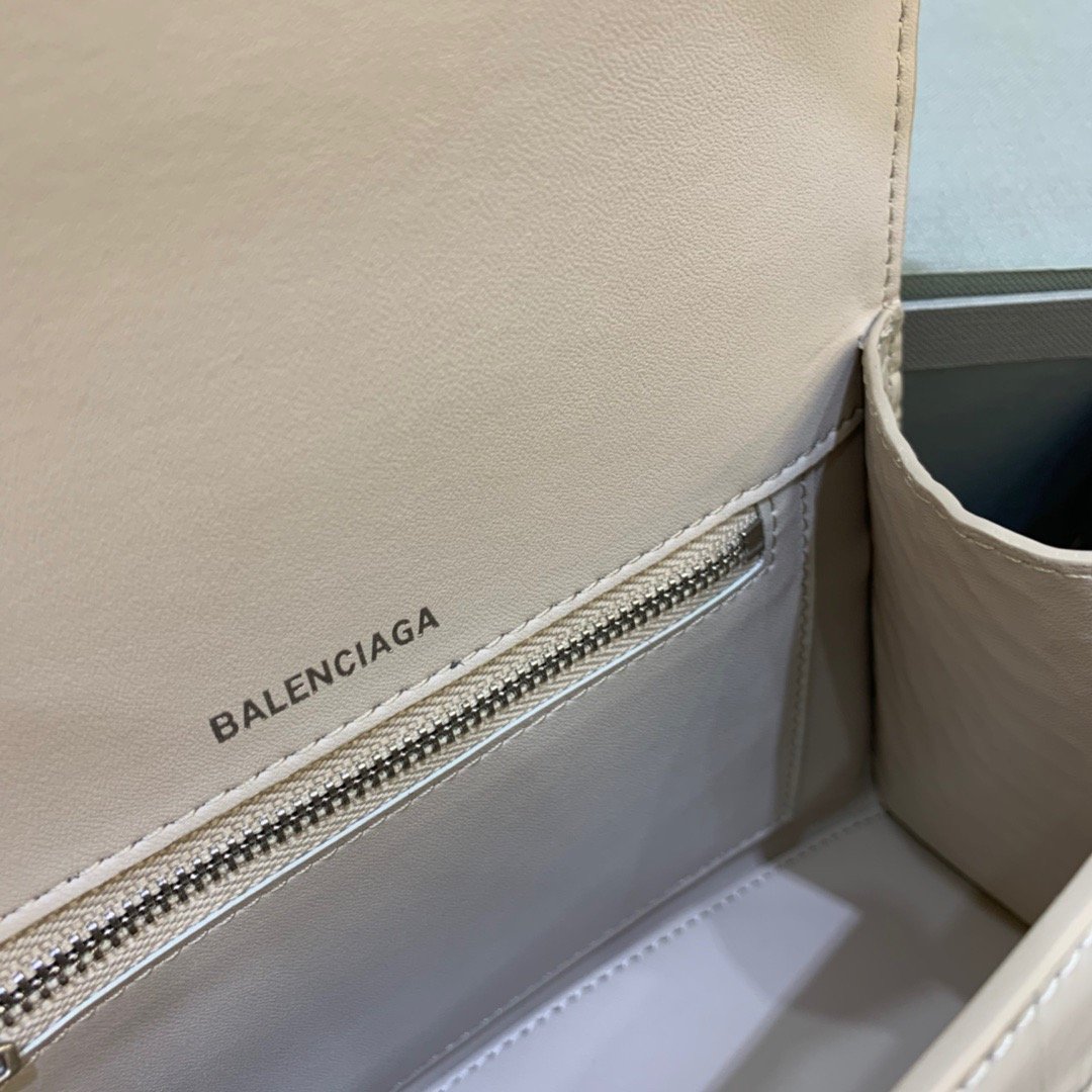 Balen Hourglass Small Handbag In Beige, For Women, Bags 9in/23cm