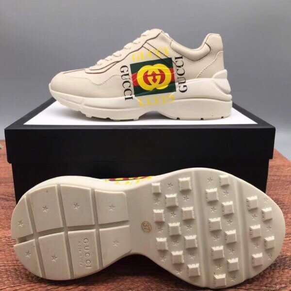 CN-GCI Ivory Leather Rhyton Square Logo Sneaker 048