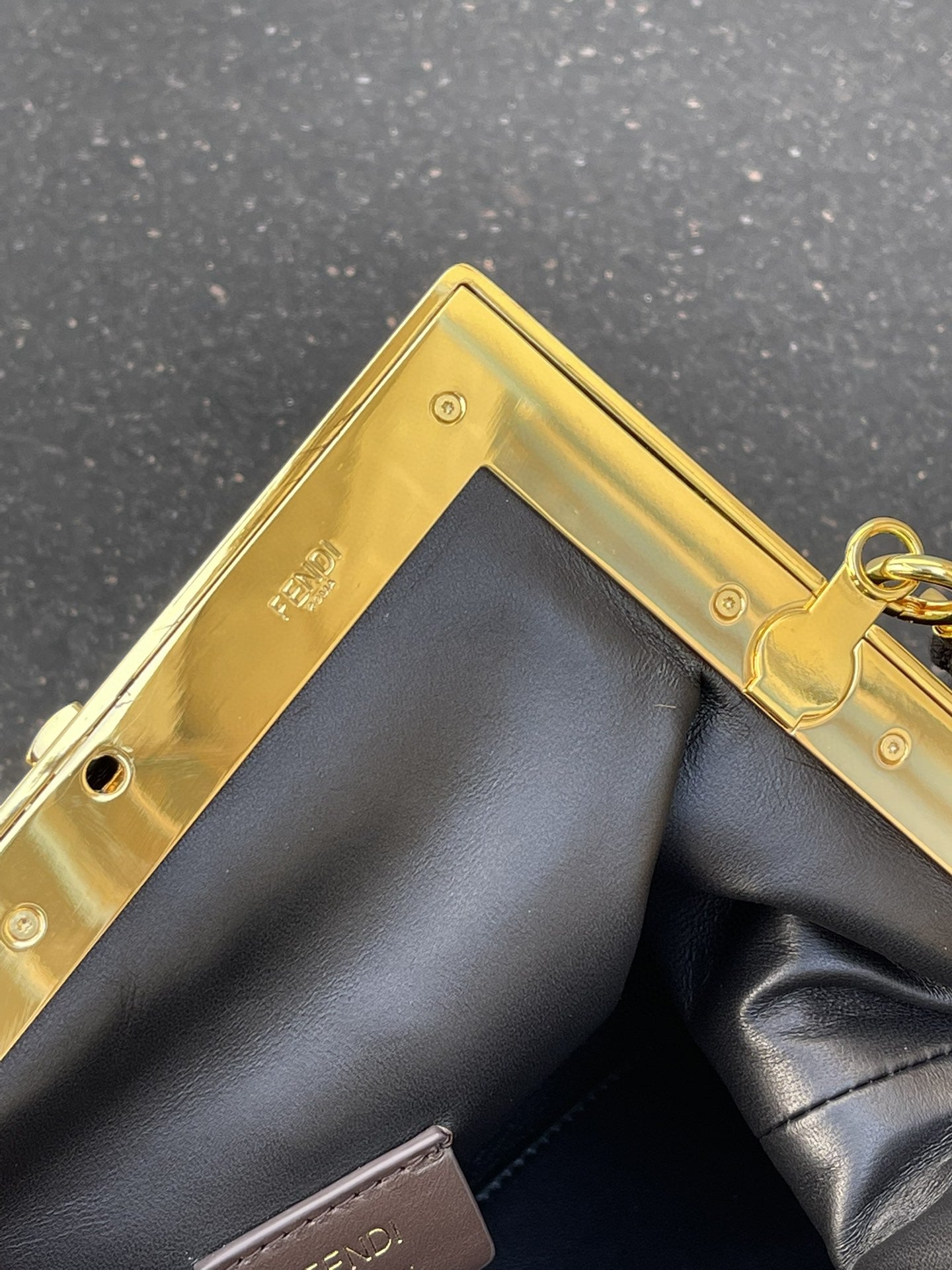 FI First Medium Black Fox Fur Bag For Woman 32.5cm/13in