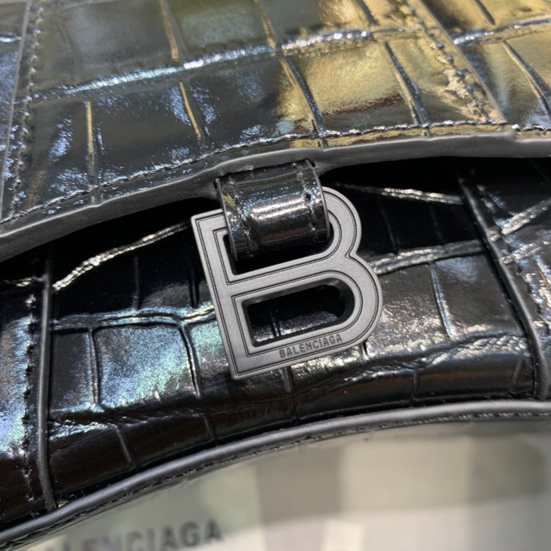 Balen Hourglass Mini Handbag In Black, For Women, Bags 4.7in/12cm