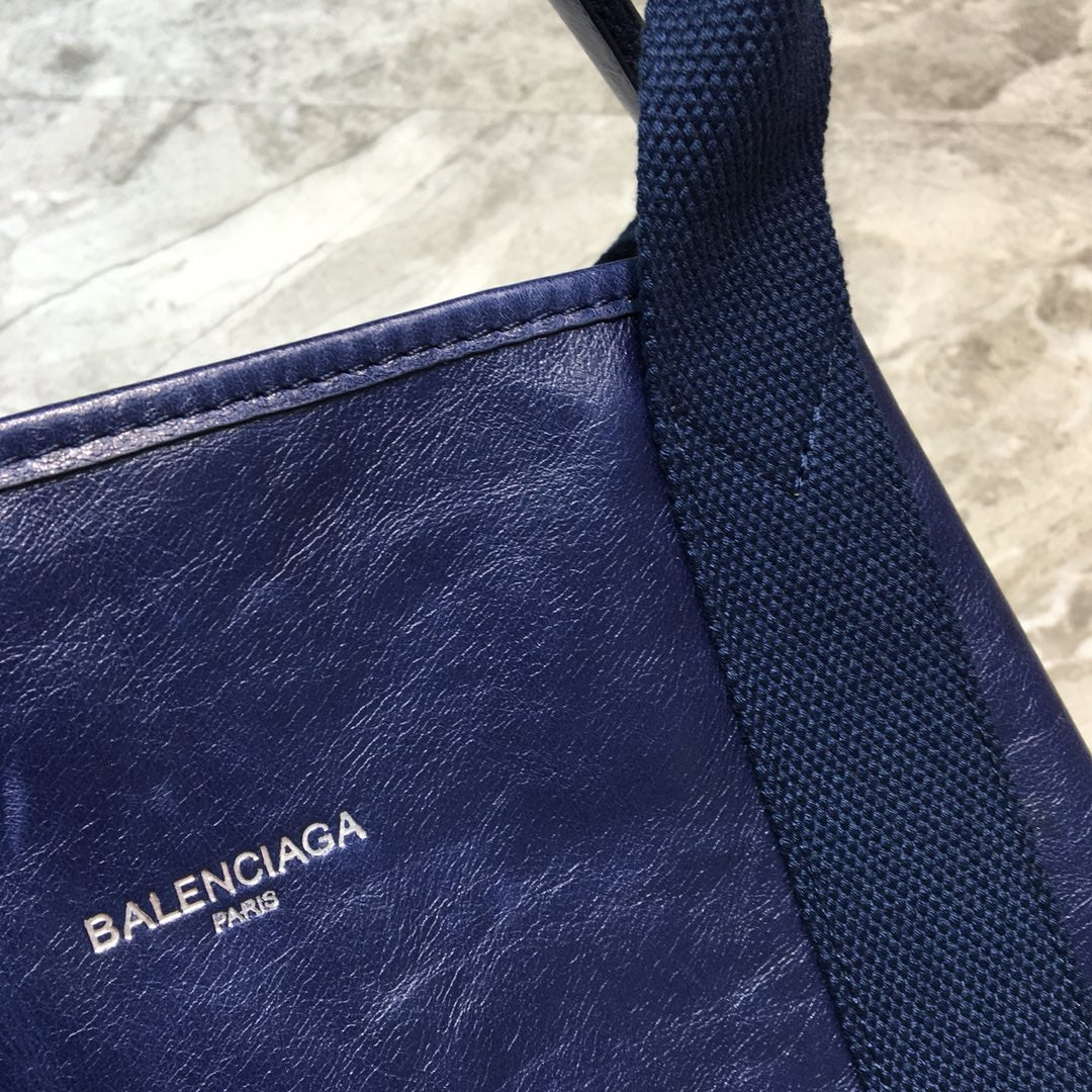 Balen Navy Small Cabas Tote Bag In Blue, For Women, Bags 18.5in/47cm