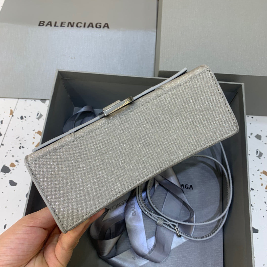 Balen Hourglass XS Handbag In Grey, For Women, Bags 7.4in/19cm 5928332102G1501