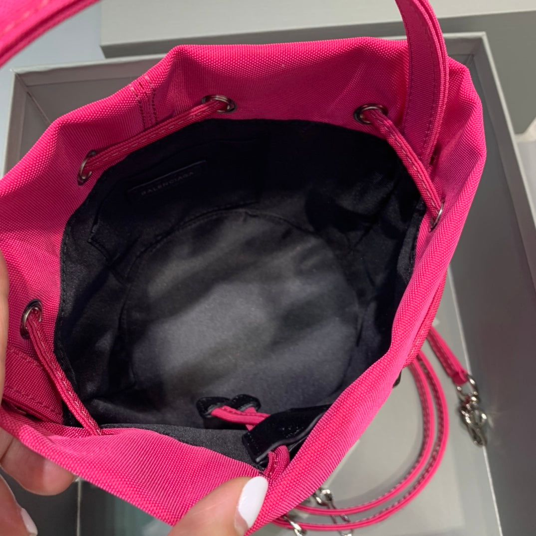 Balen Le Cagole Medium Bucket Bag In Dark Pink, For Women, Bags 11.8in/30cm