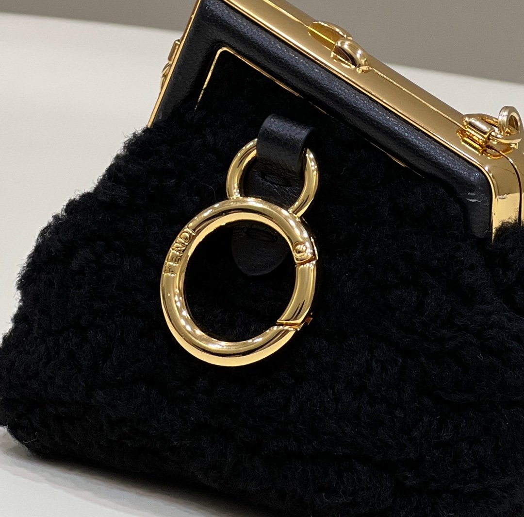 FI First Mini Black Mink Bag For Woman 11.5cm/4in