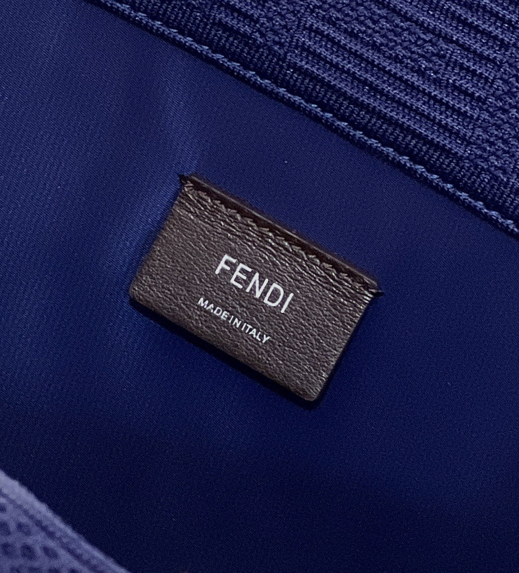 FI Sunshine Medium Navy Blue FF fabric shopper Bag For Woman 31cm/12in