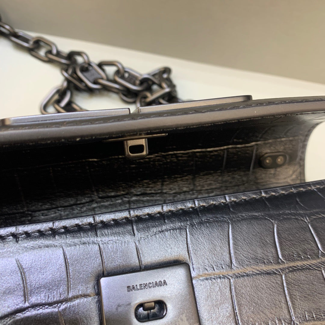 Balen Gossip Small On Chain Shoulder Bag Black, For Women, Bags 7.4in/19cm