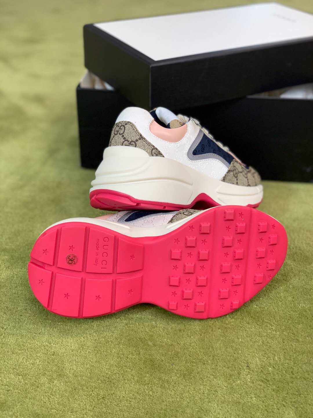 CN-GCI Rhyton GG Brown Pink Sneaker 046