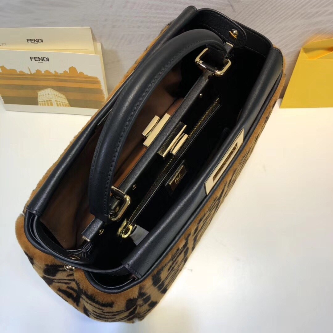 FI Peekaboo Handle Bag Brown For Women, Women’s Bags 14.9in/38cm FF