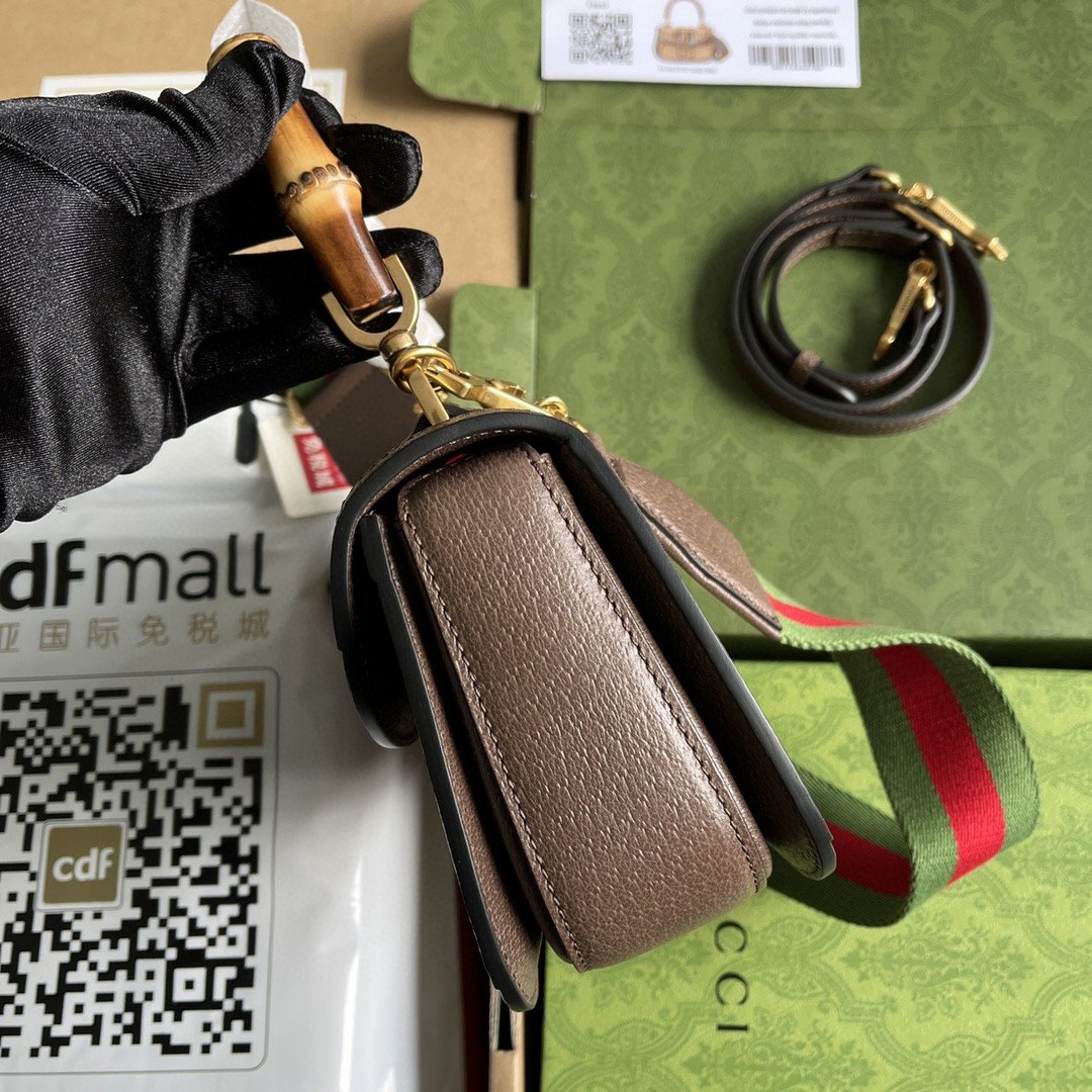 gg Bamboo 1947 Jumbo gg Small Top Handle Bag Camel And Ebony Jumbo gg Canvas Brown For Women 8.3in/21cm 675797 UKMDT 2570