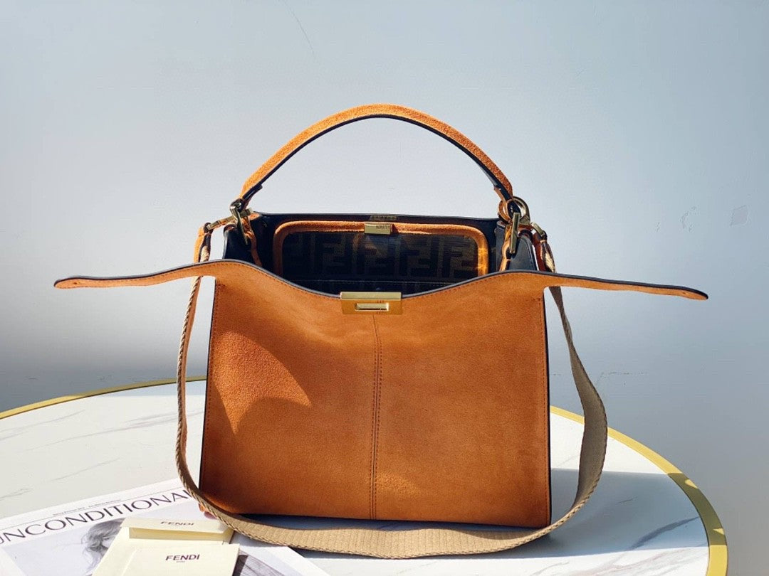 FI Peekaboo X-Lite Tote Medium Brown Bag For Woman 30cm/12in