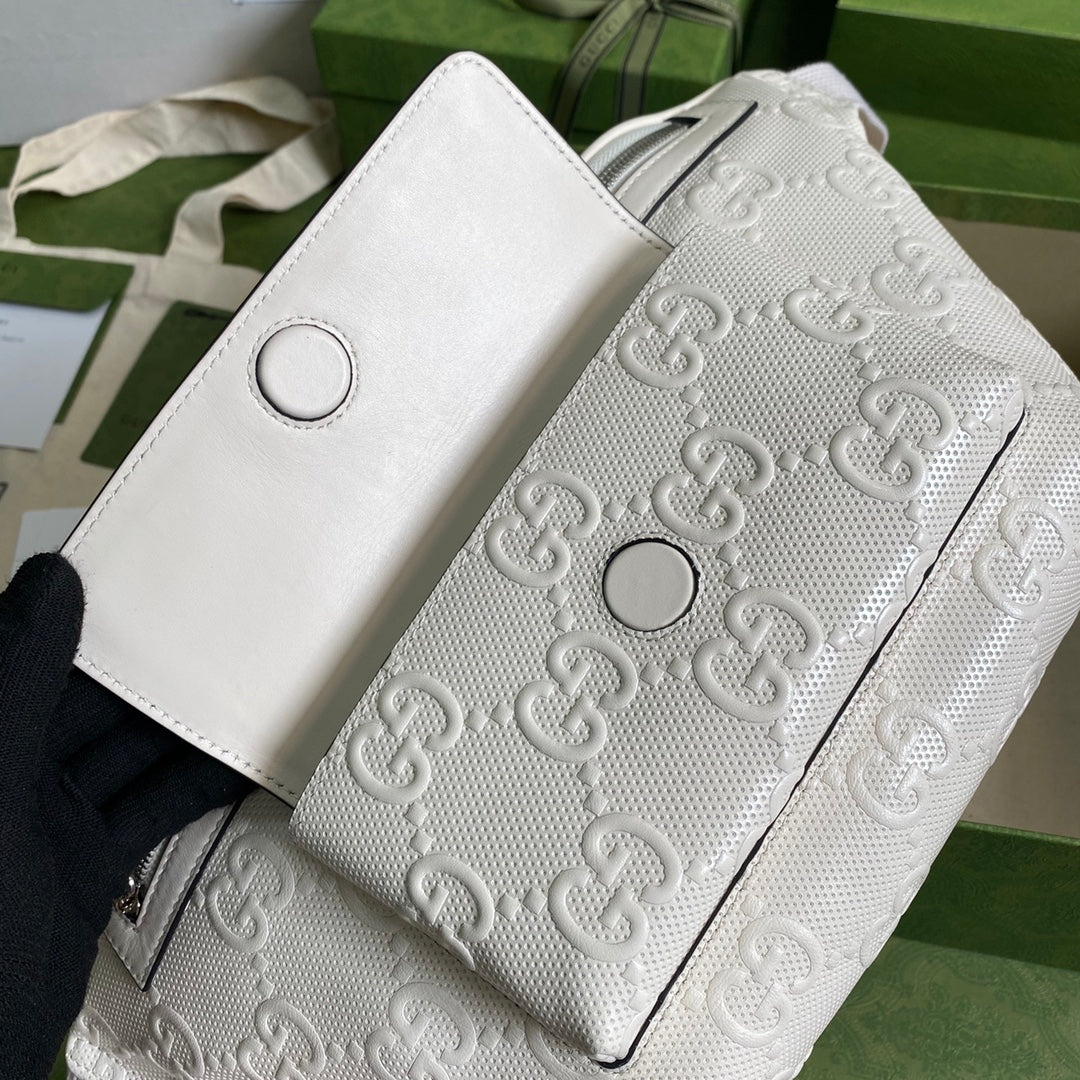 gg Embossed Belt Bag White gg Embossed For Men 11in/28cm gg