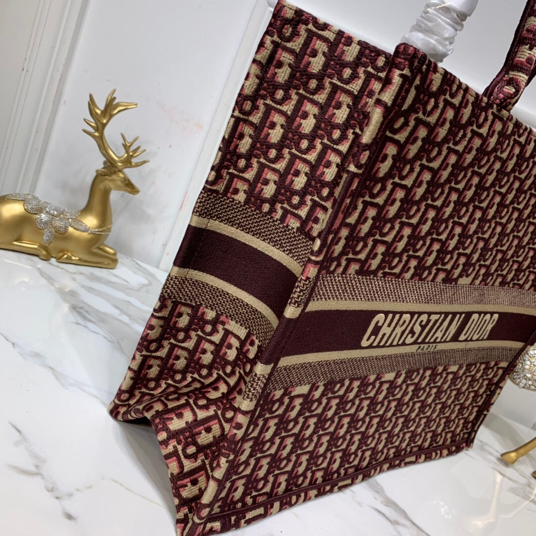 DI Large Book Tote Brown For Women 16.5in/42cm CD M1286ZRIW