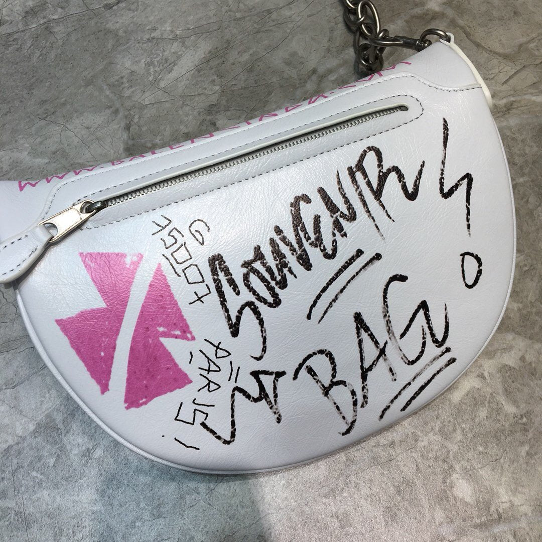 Balen Souvenir XS Belt Bag In White, For Women, Bags 9.5in/24cm