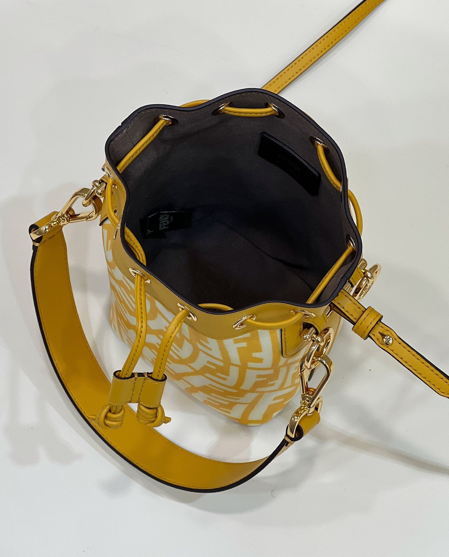 FI Mon Tresor Bag Yellow For Women, Women’s Handbags, Shoulder And Crossbody Bags 7.1in/18cm FF 8BS010