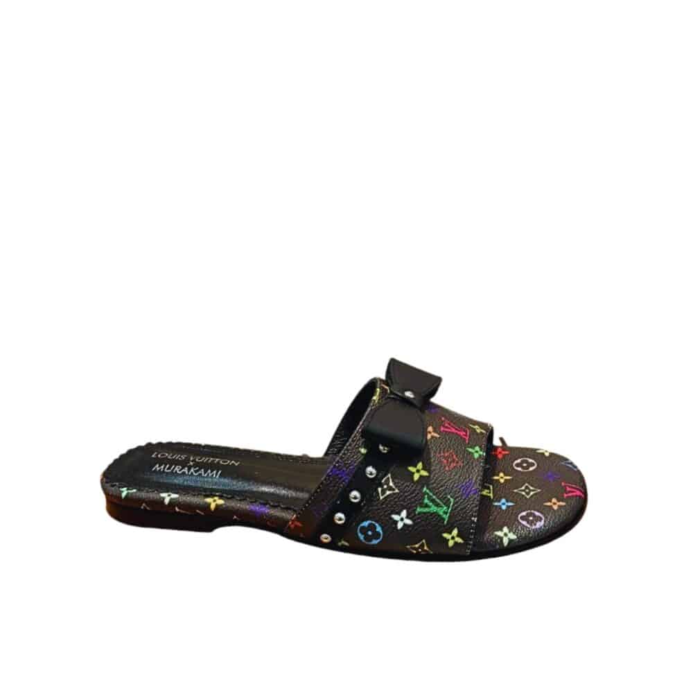 LV X TAKASHI MURAKAMI 6AM FLAT MULE BLACK
