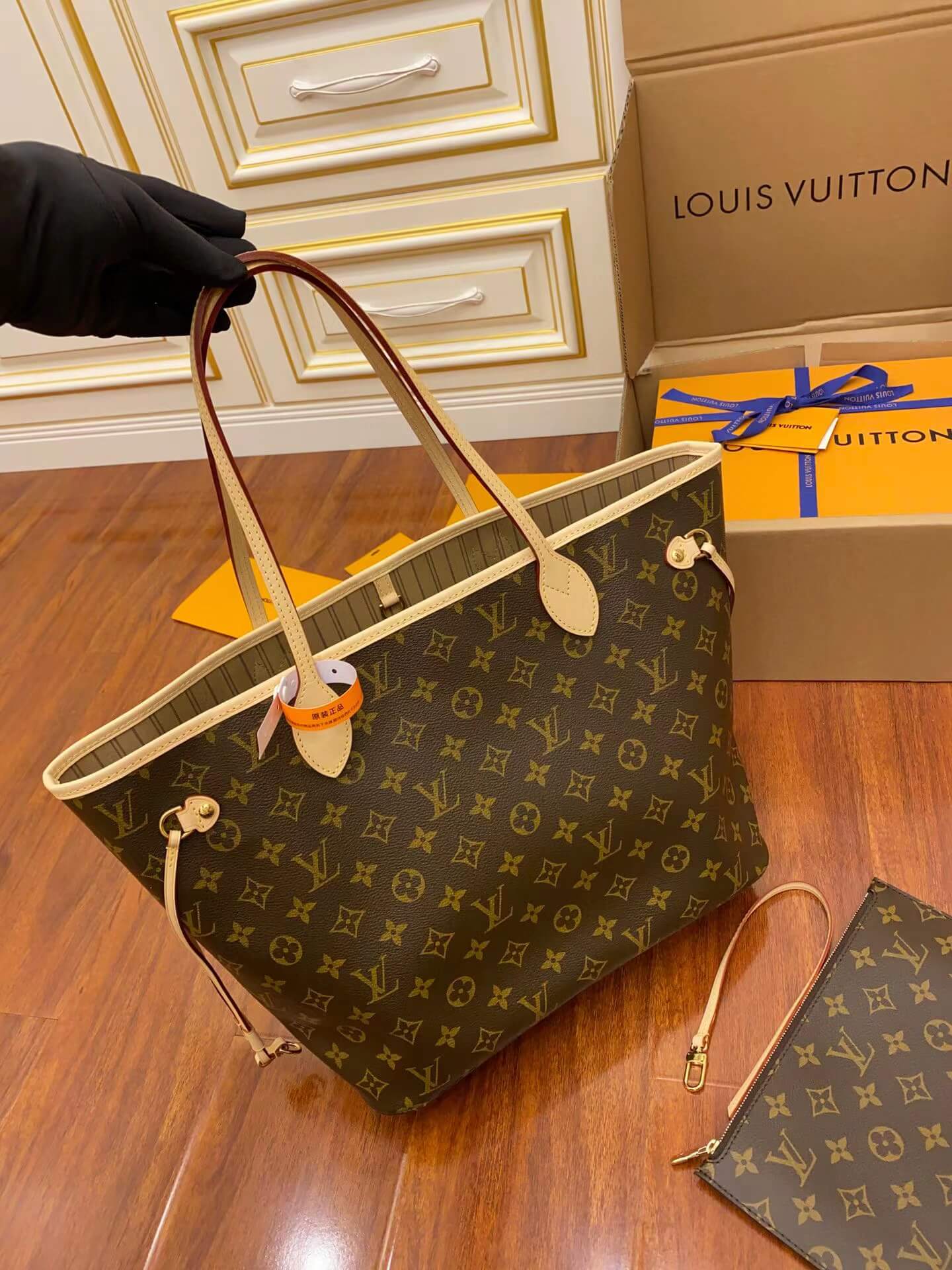 M40995 NEVERFULL MM MONOGRAM APRICOT INSIDE original quality