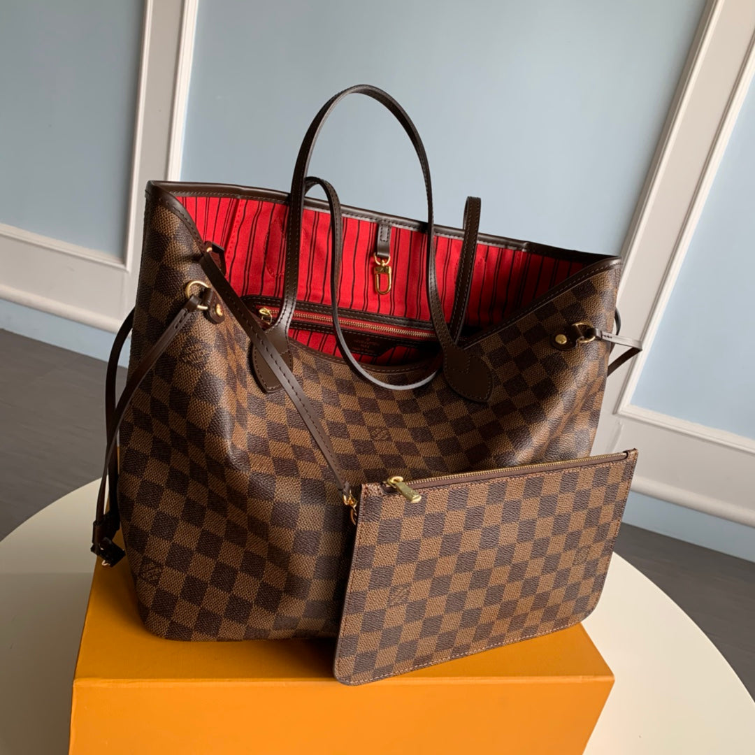 N41358 NEVERFULL MM Cherry Damier Ebene RED INSIDE