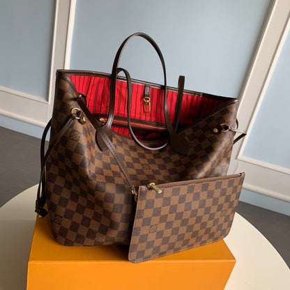 N41358 NEVERFULL MM Cherry Damier Ebene RED INSIDE