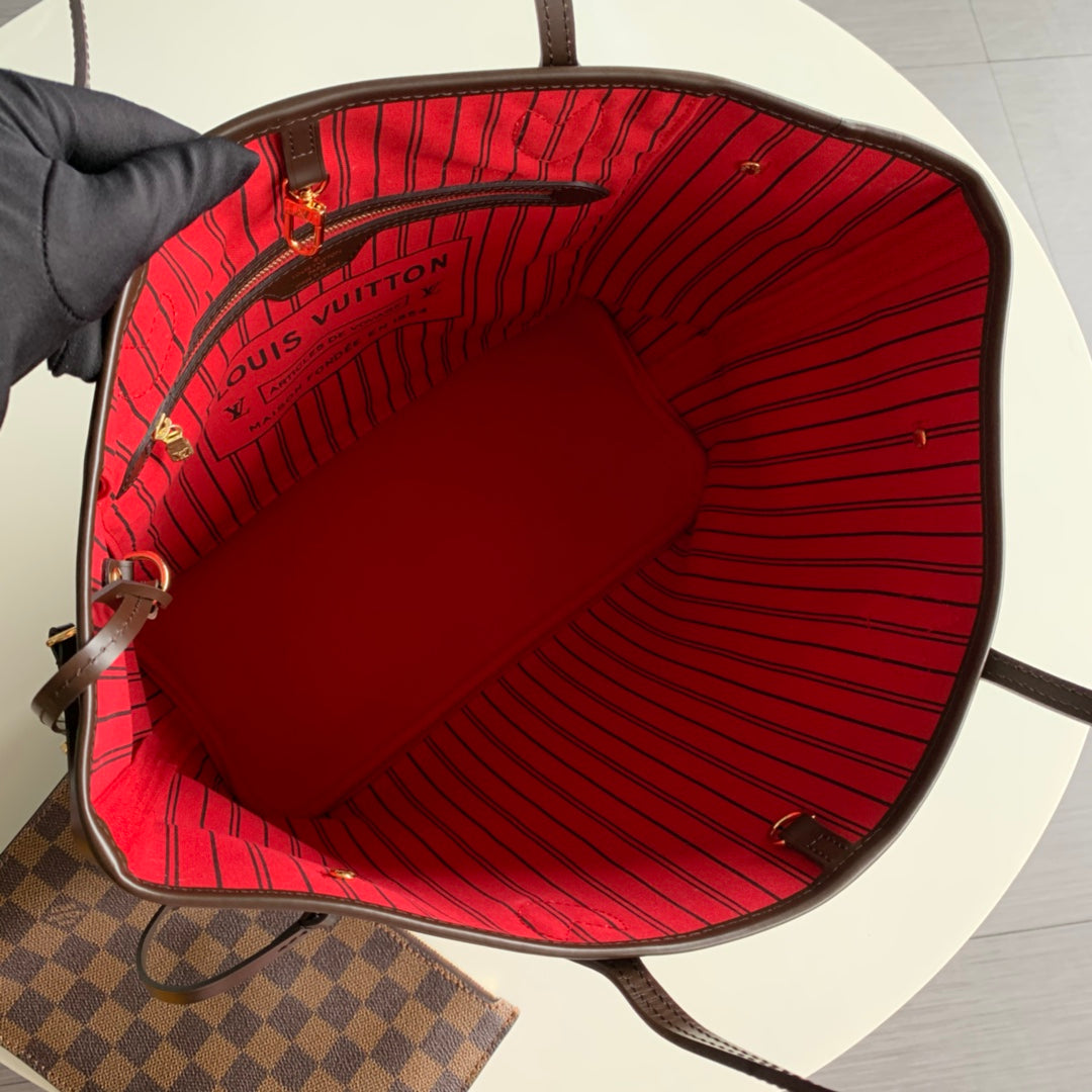 N41358 NEVERFULL MM Cherry Damier Ebene RED INSIDE