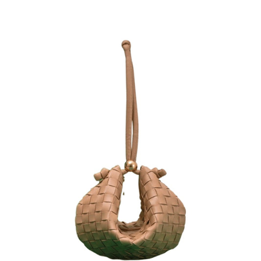 BOTTEGA VENETA MEDIUM TURN POUCH IN INTRECCIATO BEIGE LEATHER