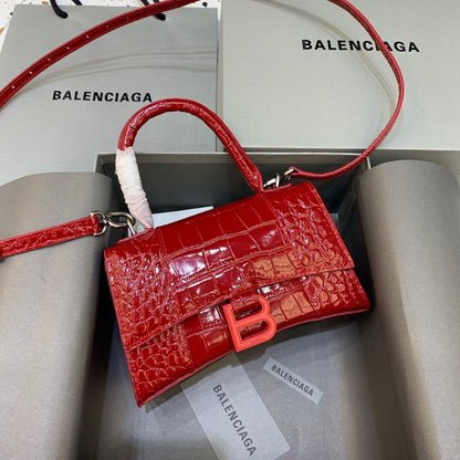 Balen Hourglass XS Handbag In Red, For Women,  Bags 7.4in/19cm