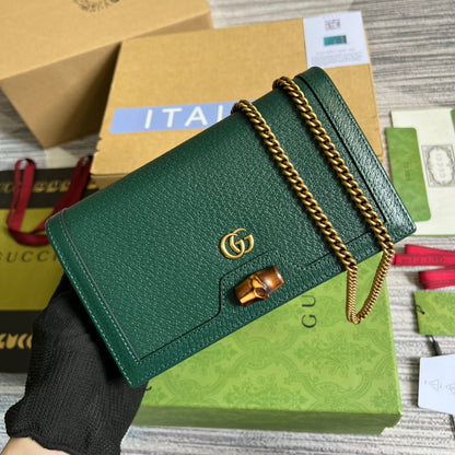 gg Diana Mini Bag With Bamboo Green For Women, Women&#8217;s Bags 7.5in/19cm gg ‎696817 DJ20T 3120