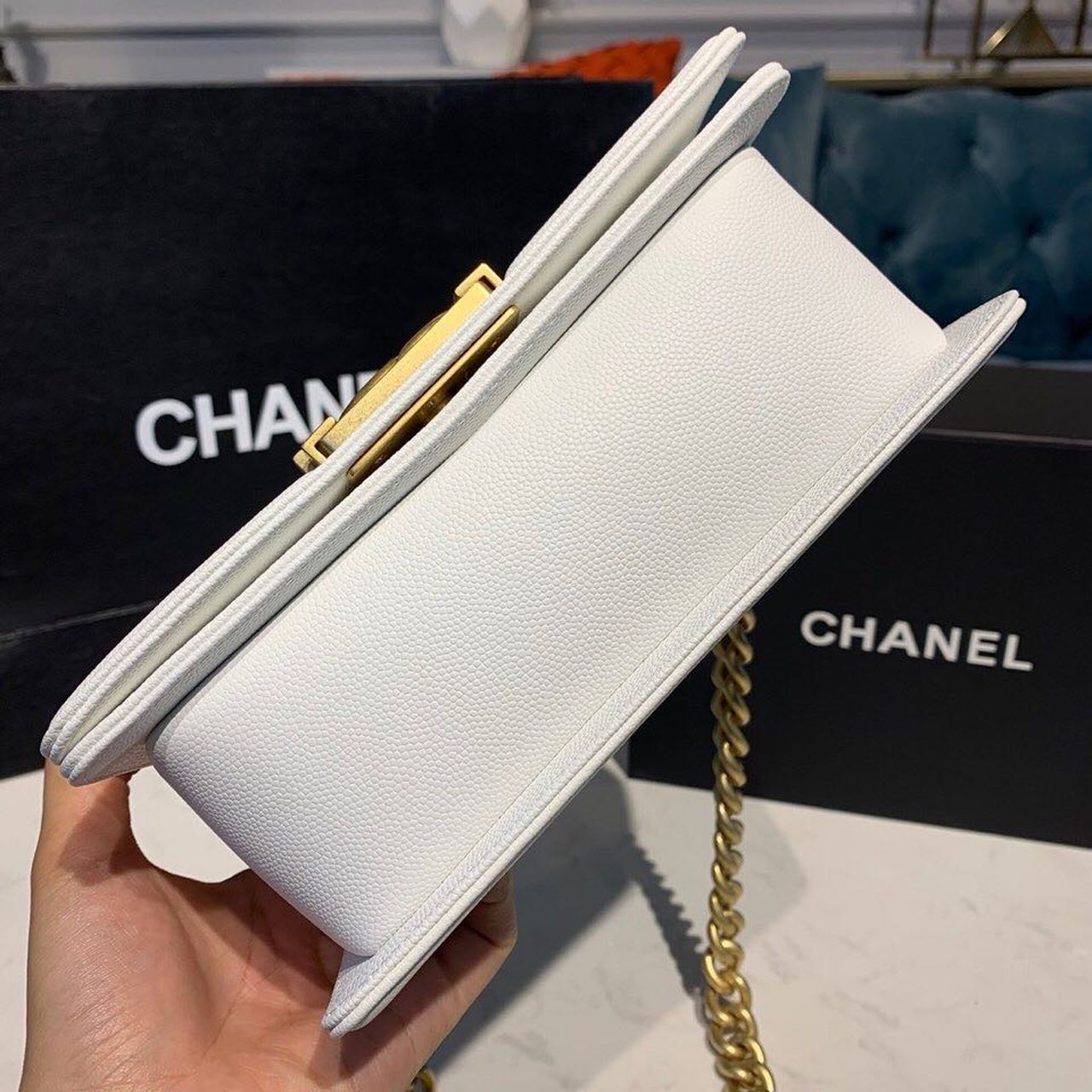 ChanelSmall Boy Handbag White For Women, Women&#8217;s Bags, Shoulder And Crossbody Bags 7.8in/20cm A67085