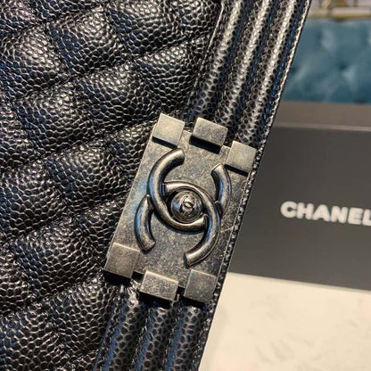 ChanelSmall Boy Handbag Silver Hardware Black For Women, Women&#8217;s Bags, Shoulder And Crossbody Bags 7.8in/20cm A67085