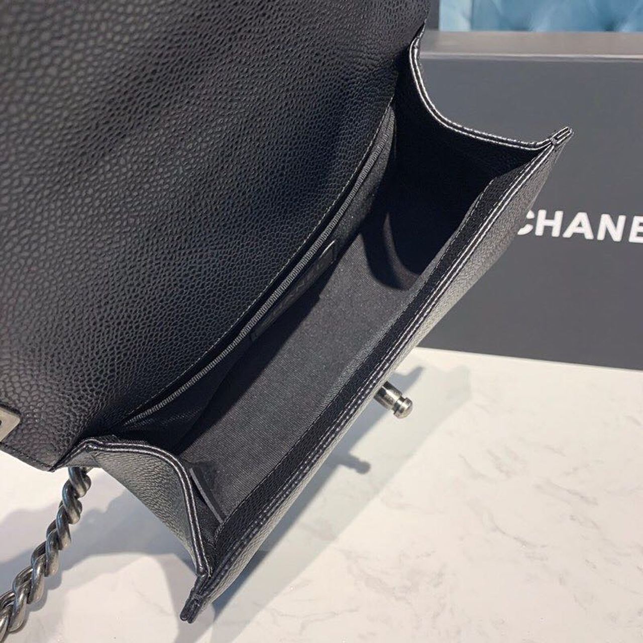 ChanelSmall Boy Handbag Silver Hardware Black For Women, Women&#8217;s Bags, Shoulder And Crossbody Bags 7.8in/20cm A67085