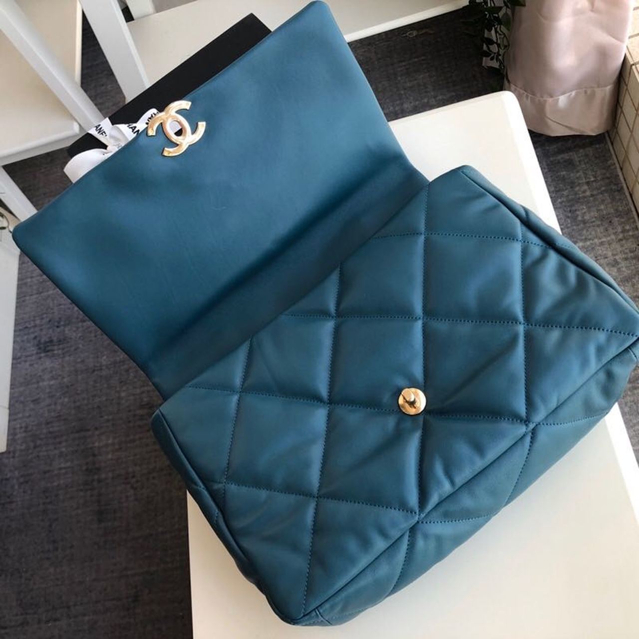 CHL 19 Maxi Handbag Teal For Women, Women&#8217;s Bags, Shoulder And Crossbody Bags 14in/36cm AS1162