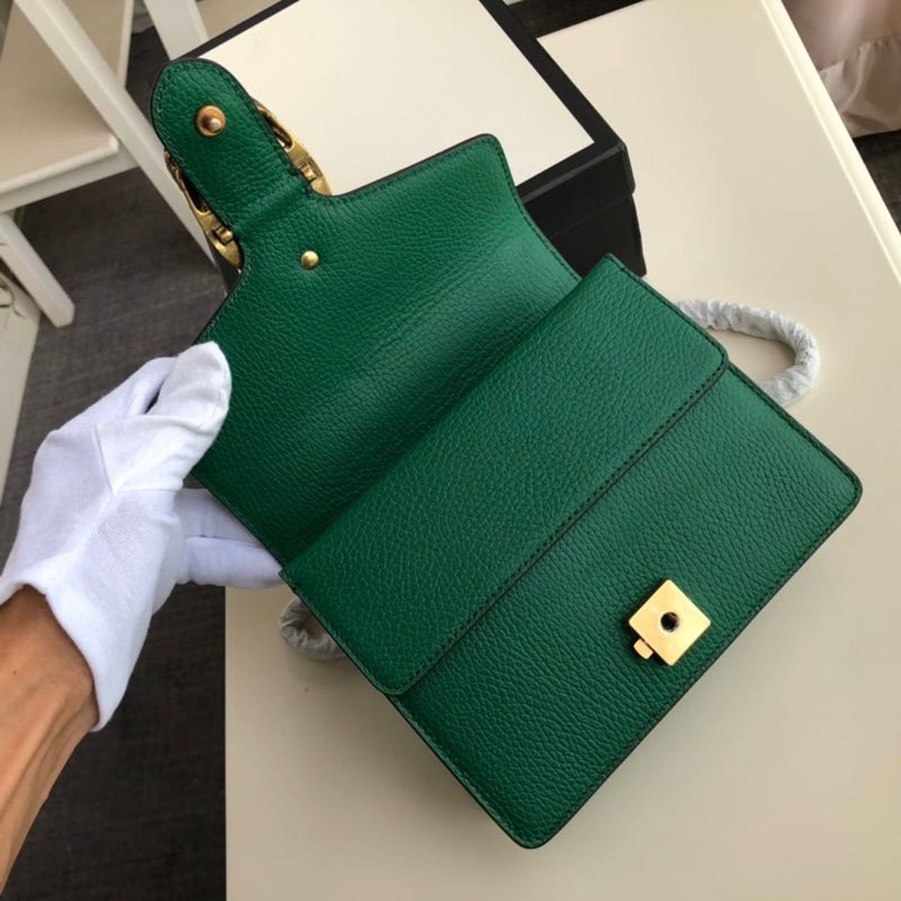 gg Dionysus Mini Bag Green Metal-Free Tanned For Women 7.5in/20cm gg 421970