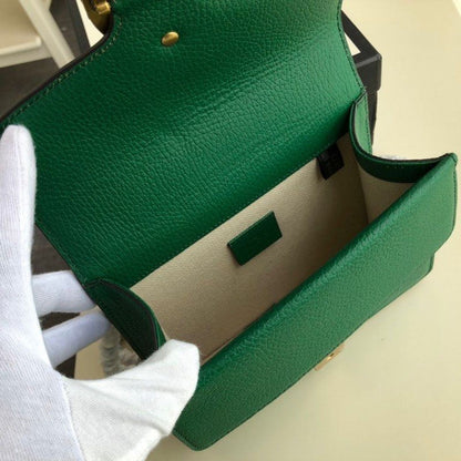 gg Dionysus Mini Bag Green Metal-Free Tanned For Women 7.5in/20cm gg 421970