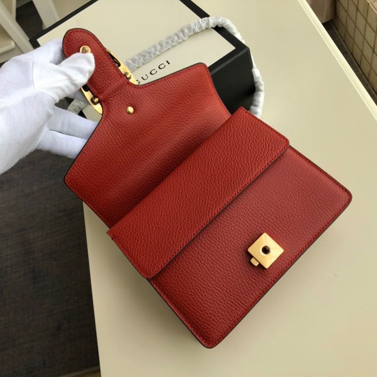 gg Dionysus Mini Bag Hibiscus Red Metal-Free Tanned For Women 7.5in/20cm gg 421970