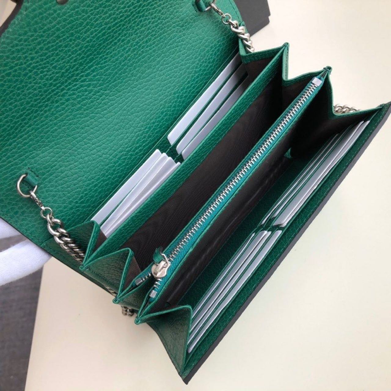 gg Dionysus Mini Chain Bag Emerald Green Metal-Free Tanned For Women 8in/20cm gg 401231 CAOGX 3120