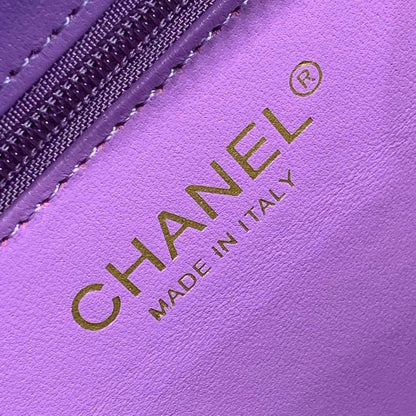 Chanel Filigree Vanity Case Bag 20cm Gold Toned Hardware Caviar Leather Spring/Summer Act 1 Collection, Purple