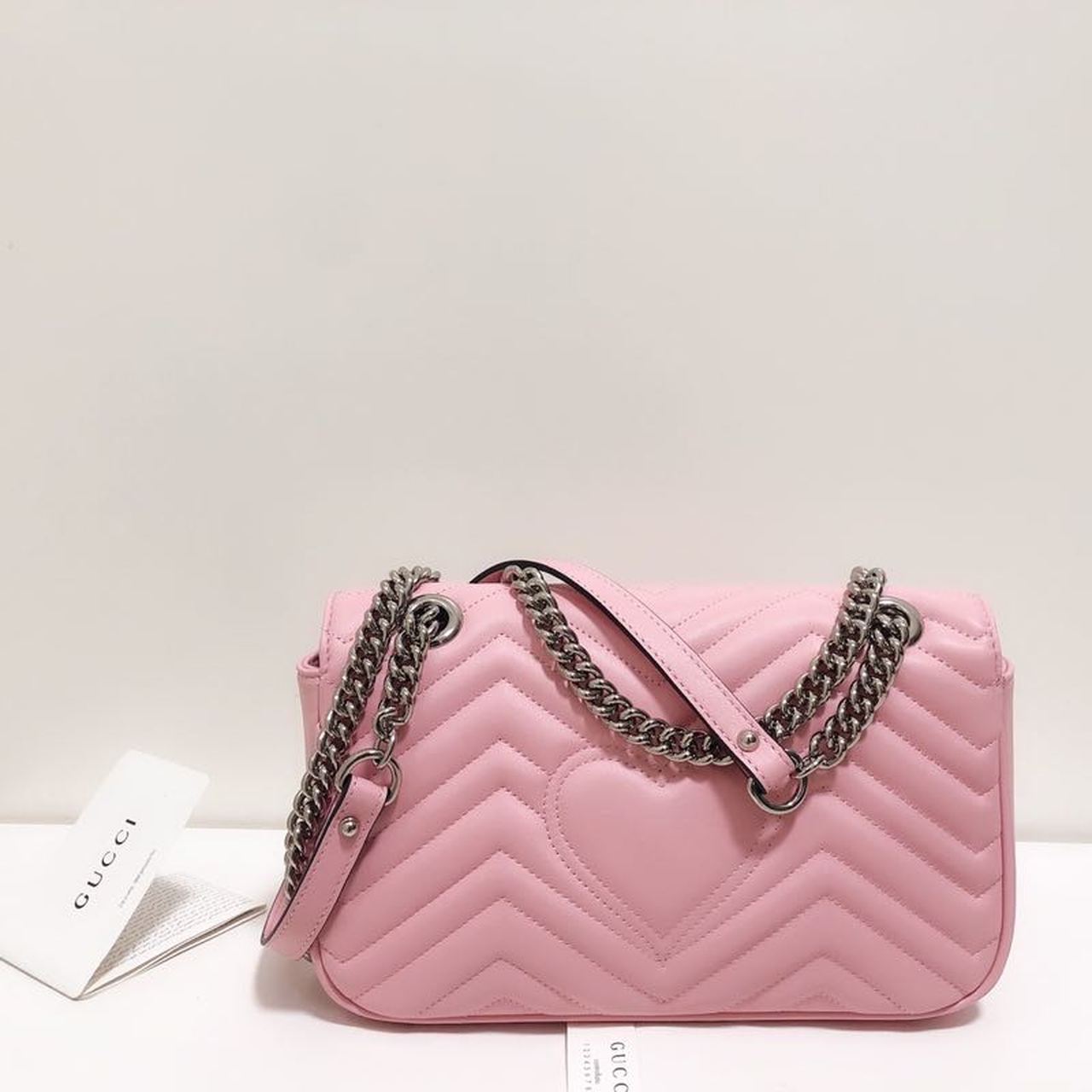 gg Marmont Small Matelassé Shoulder Bag Dusty Pink Matelassé Chevron For Women 10in/26cm gg ‎443497 DTDIT 5729