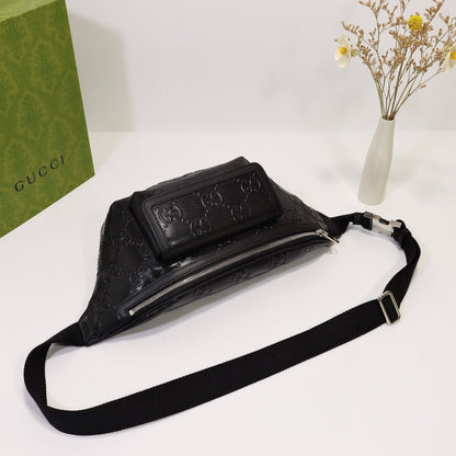 gg Embossed Belt Bag Black For Men 11in/28cm 645093 1W3CN 1000