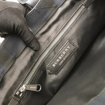 BB Logo Graphic Convertible Tote London Check Canvas Large For Men, Bags 15in/38cm