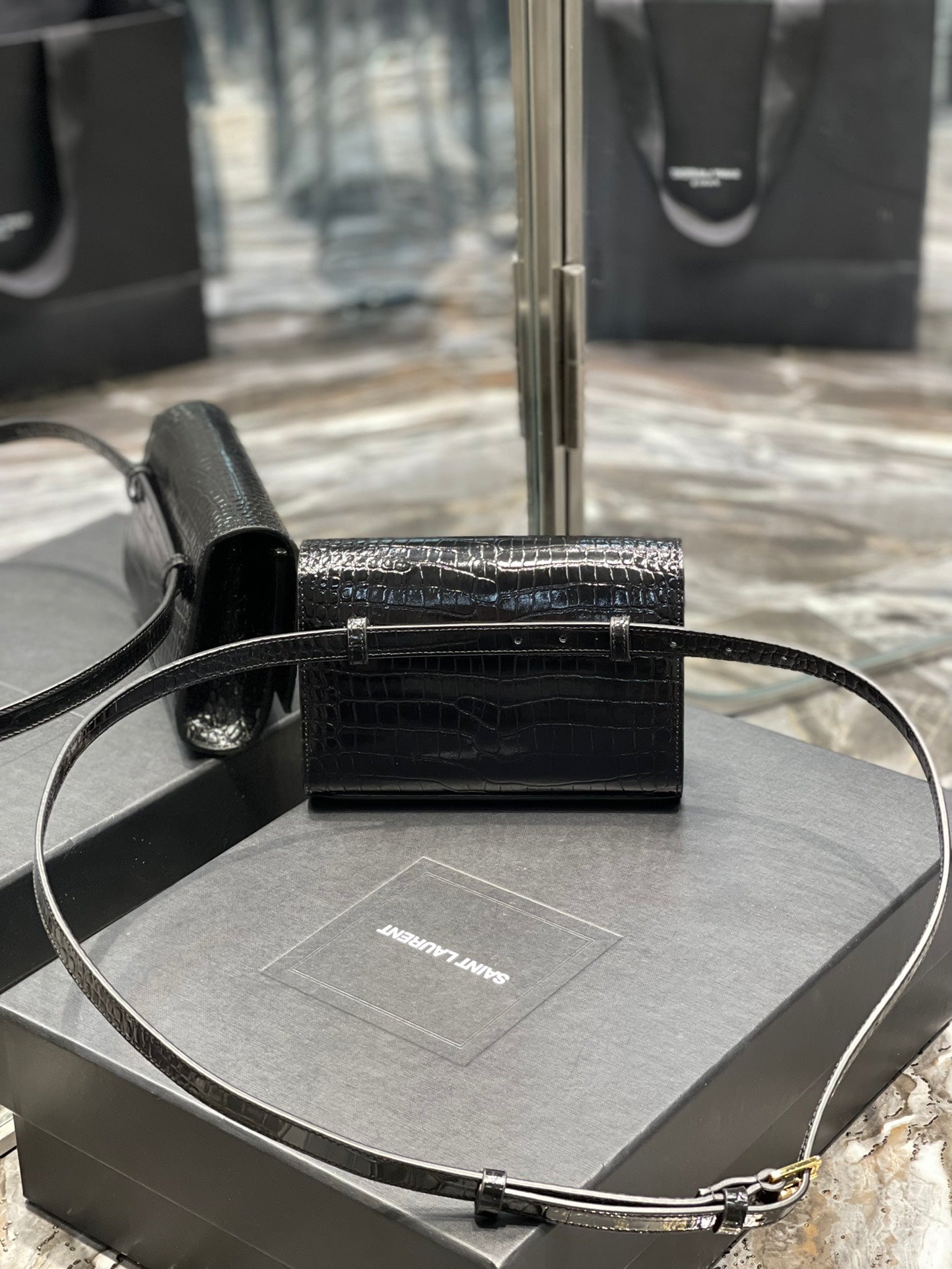 YSSL Kate Belt Bag Light Black For Women, Women’s Bags 7in/18cm YSL