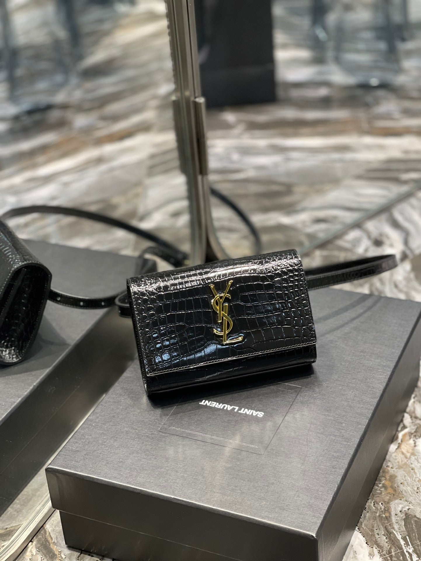 YSSL Kate Belt Bag Light Black For Women, Women’s Bags 7in/18cm YSL