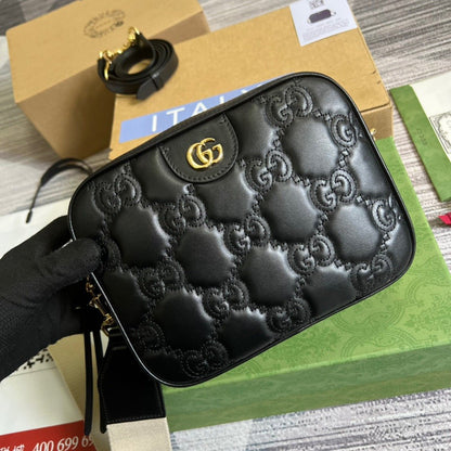 gg Matelasse Shoulder Bag Black For Women, Women&#8217;s Bags 8.5in/22cm gg 702234 UM8HG 1046