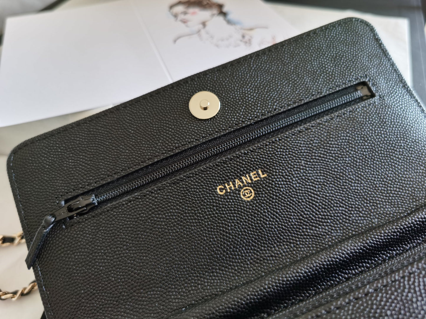 ChanelMini Flap Bag Black For Women 7.2in/18.5cm