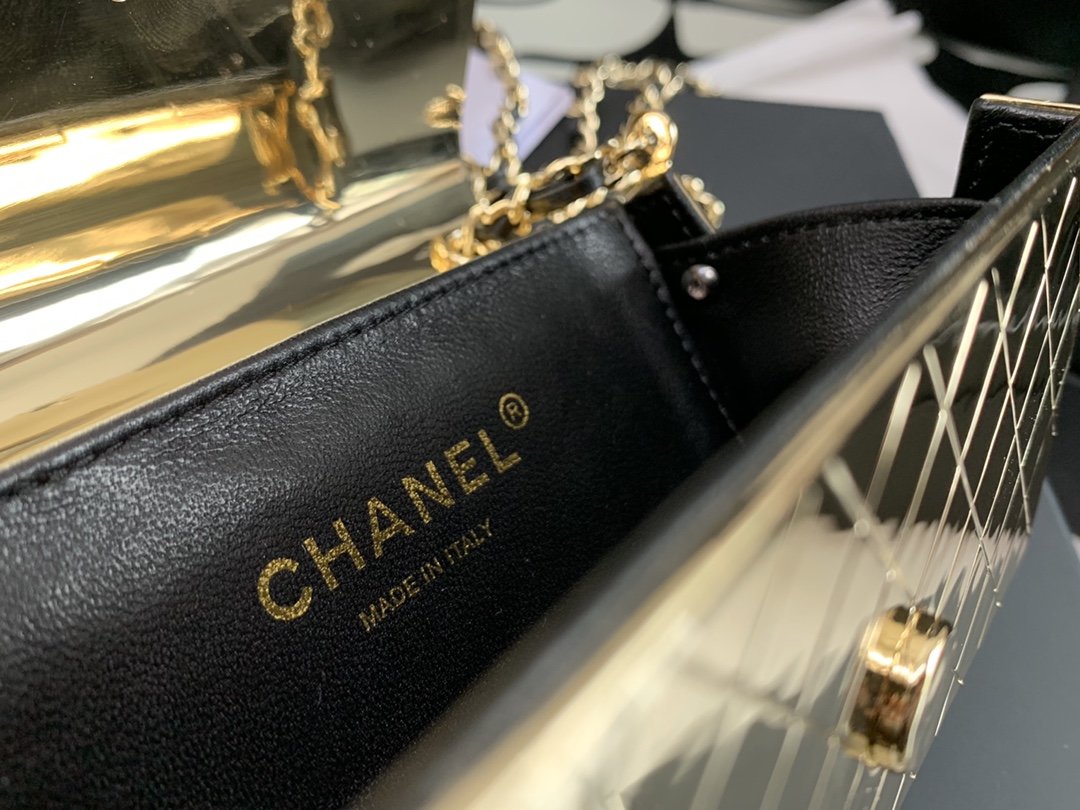 Chanel Evening Flap Small Gold Bag For Women 12cm/4.5in