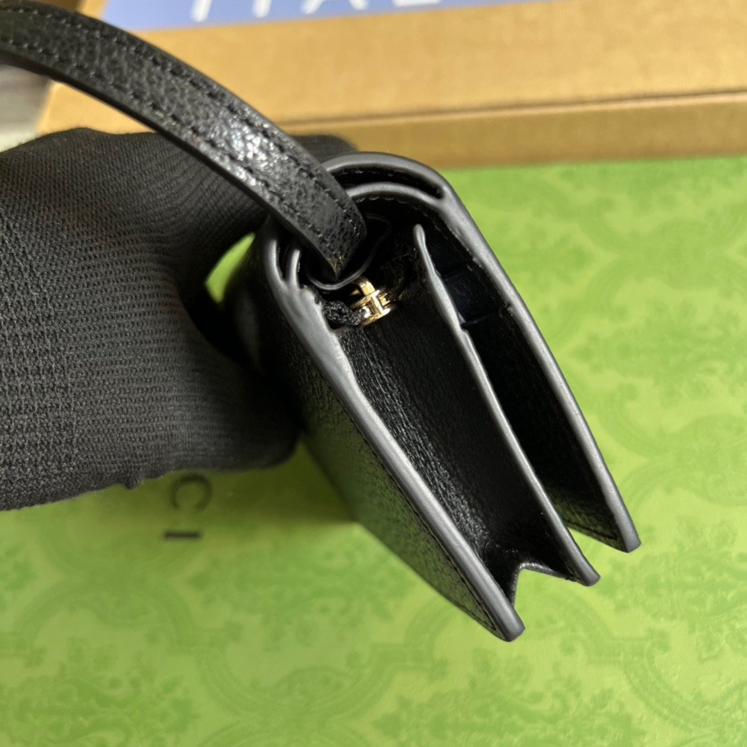 gg x Adidas Card Case With Horsebit Black For Women, Women’s Bags 4.2in/11cm gg