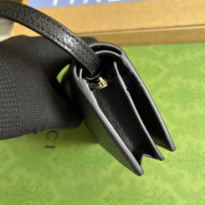 gg x Adidas Card Case With Horsebit Black For Women, Women’s Bags 4.2in/11cm gg