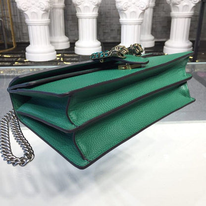 gg Dionysus Shoulder Bag Emerald Green Metal-Free Tanned For Women 11in/28cm gg 400249 CAOGX 3120