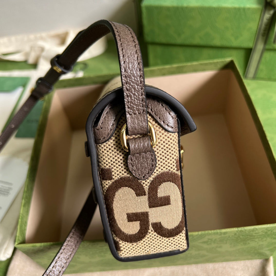 gg Horsebit 1955 Mini Bag Brown For Women, Women&#8217;s Bags 7.1in/18cm gg ‎‎